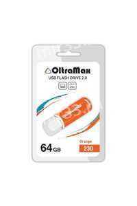 Флеш-накопитель 64Gb OltraMax 230, USB 2.0, пластик, оранжевый