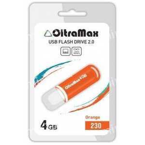 Флеш-накопитель 4Gb OltraMax 230, USB 2.0, пластик, оранжевый