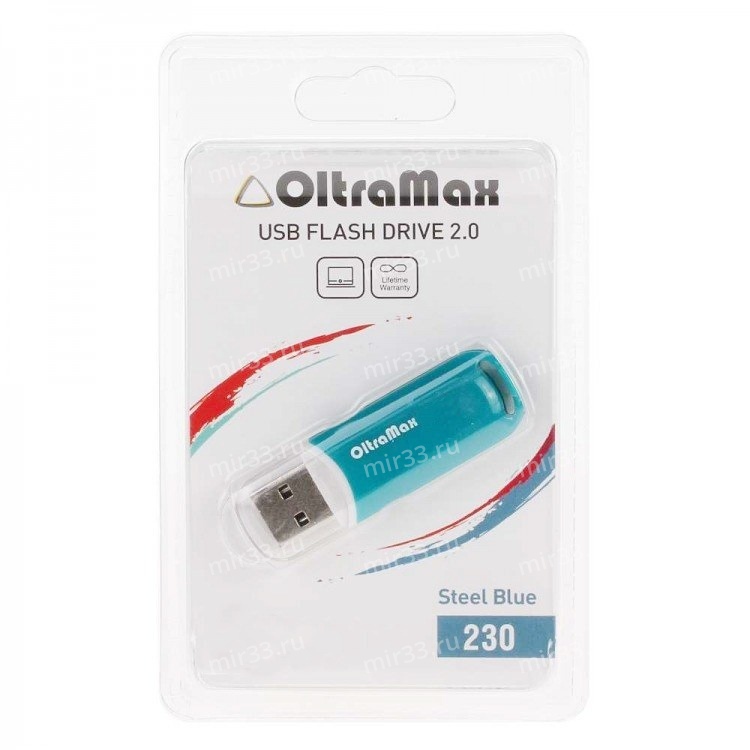 Флеш-накопитель 4Gb OltraMax 230, USB 2.0, пластик, синий