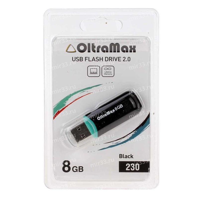 Флеш-накопитель 4Gb OltraMax 230, USB 2.0, пластик, чёрный