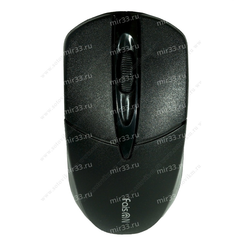 Мышь проводная FaisON, M117, Classic, 1600 DPI, оптическая, USB, 3 кнопки, цвет: чёрный