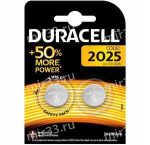 Батарейка Duracell CR2025-2BL, 3В, (2/20/200)