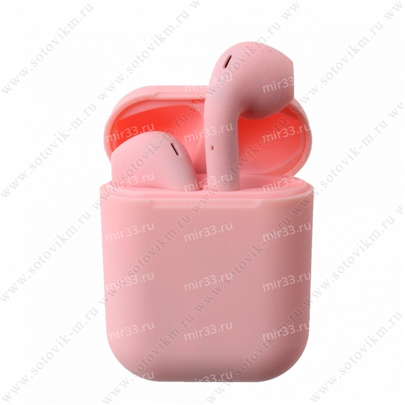 Наушники внутриканальные без бренда i9S, bluetooth, цвет: розовый