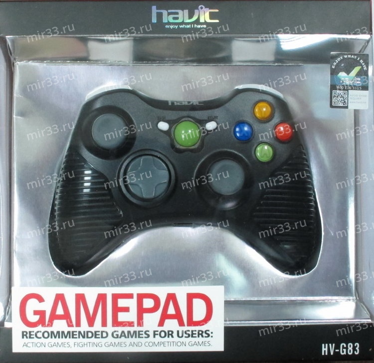 Havit Gamepad HV-G83 черный 12 кн 2 джостика TURBO USB
