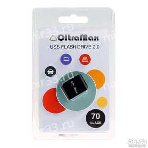 Флеш-накопитель 4Gb OltraMax 70, USB 2.0, пластик, чёрный