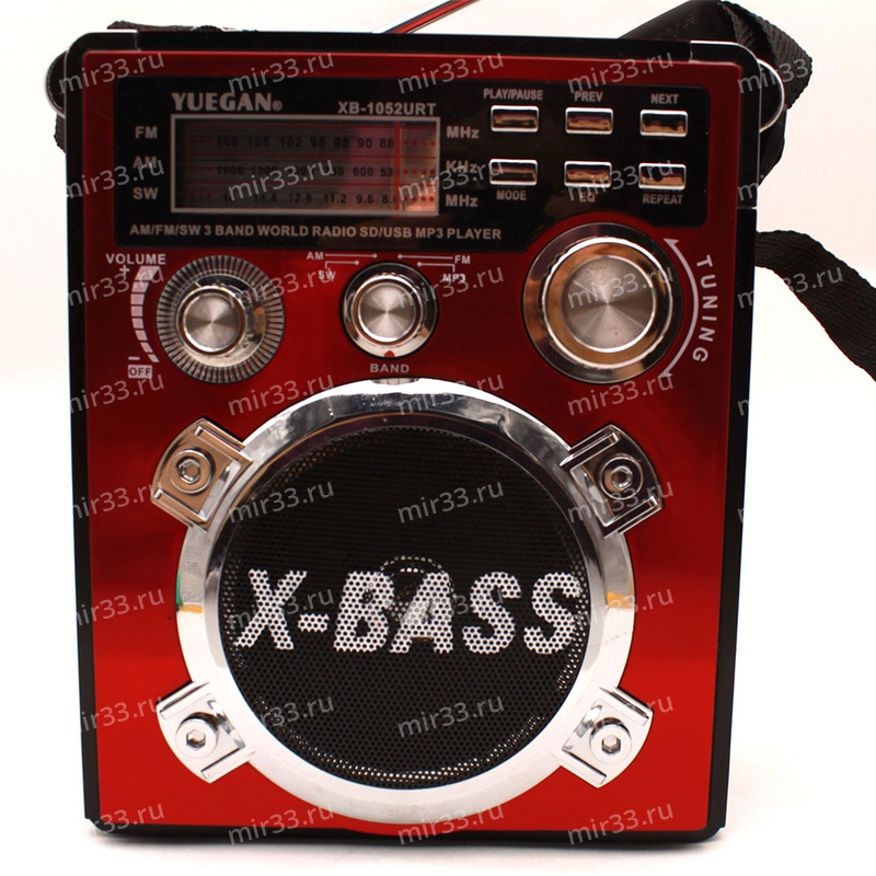 Радио приемник X-Bass YG-201 c USB входом, цвет: красный