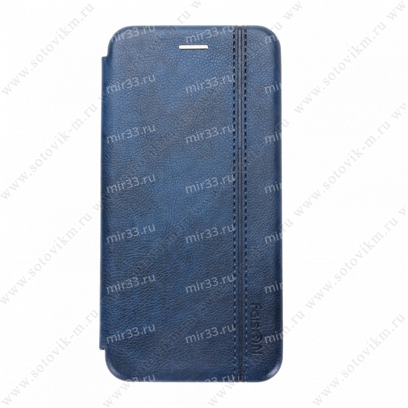 Чехол-книжка FaisON для APPLE iPhone 12 Mini, PREMIUM Line, экокожа, с силиконовым крепл, синий