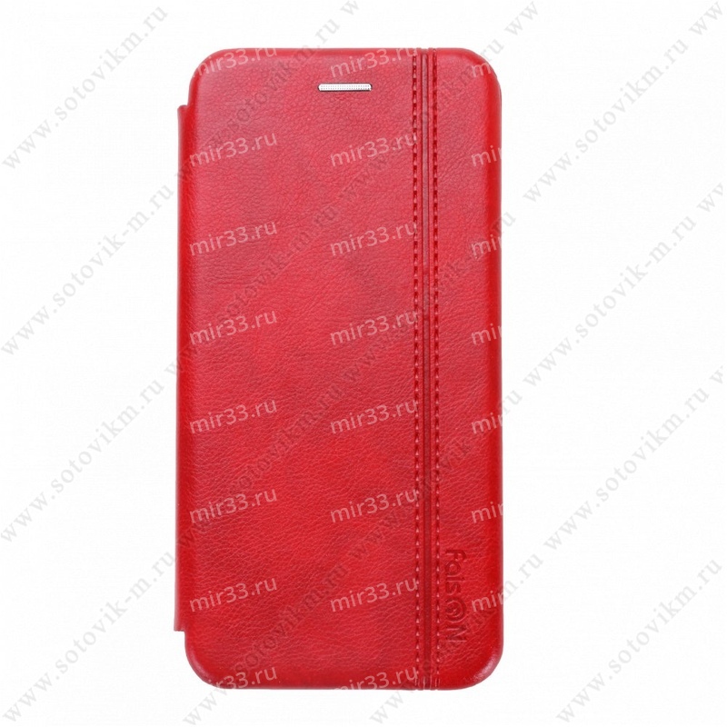 Чехол-книжка FaisON для APPLE iPhone 12/12 Pro, PREMIUM Line, экокожа, с силиконовым крепл, красный