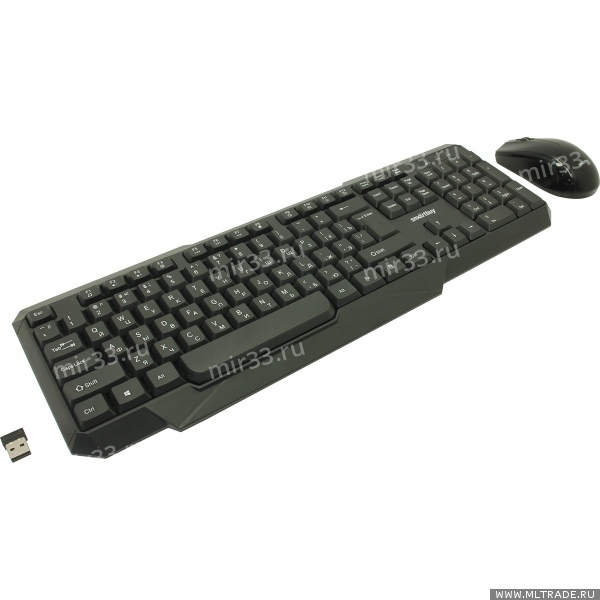 Набор клавиатура+мышь беспроводной SmartBuy ONE, 230346AG 1000 DPI мультимедийный, USB, цвет: чёрный
