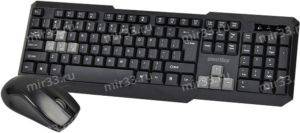 Набор клавиатура+мышь беспроводной SmartBuy, ONE, 230346AG, 1000 DPI, мультимедийный, USB, чёрный