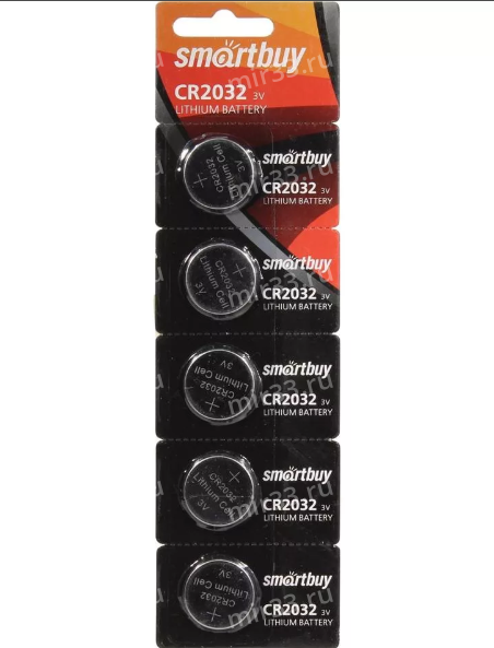 Батарейка SmartBuy CR2032-5BL, 3В, (5/100/4000)