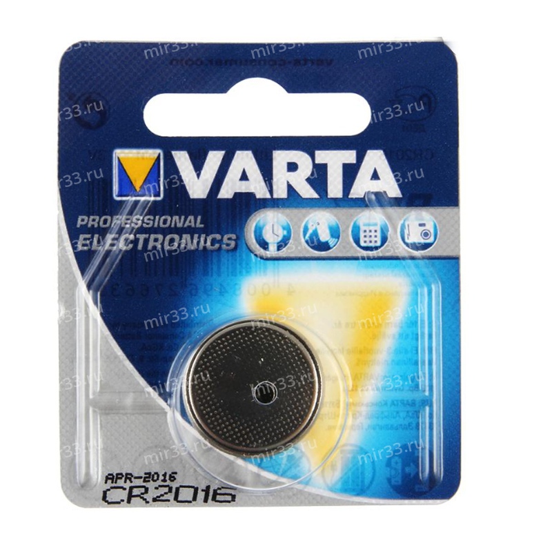 Батарейка Varta CR2016-1BL Professional Electronics, 1.55В, (1/10/100)
