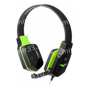 Наушники полноразмерные Defender G-320, Warhead, микрофон, кабель 1.8м, цвет: чёрный, зеленая вставк