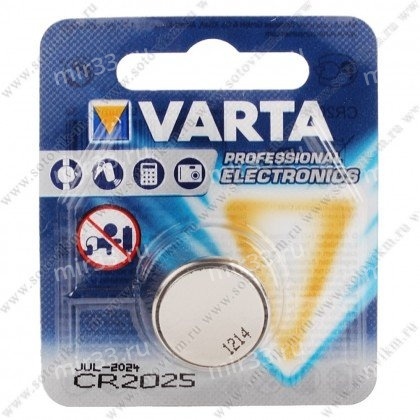 Батарейка Varta CR2025-1BL Professional Electronics, 1.55В, (1/10/100)