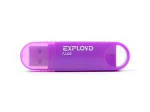 Флеш-накопитель 64Gb Exployd 570, USB 2.0, пластик, пурпурный