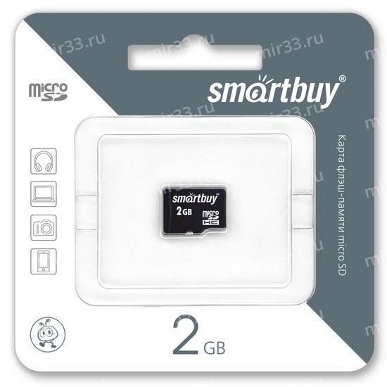 Карта памяти microSDHC 2Gb SmartBuy, без адаптера