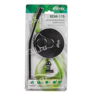 Микрофон конденсаторный, всенаправленный Ritmix, RDM-115, 30-16000Гц, −58 дБ ± 3 дБ, кабель 1.2м, цв