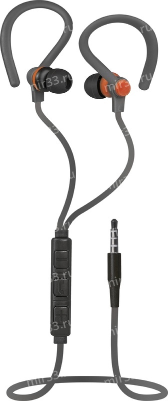 Наушники внутриканальные Defender W760, OutFit, микрофон, кнопка ответа, цвет: серый