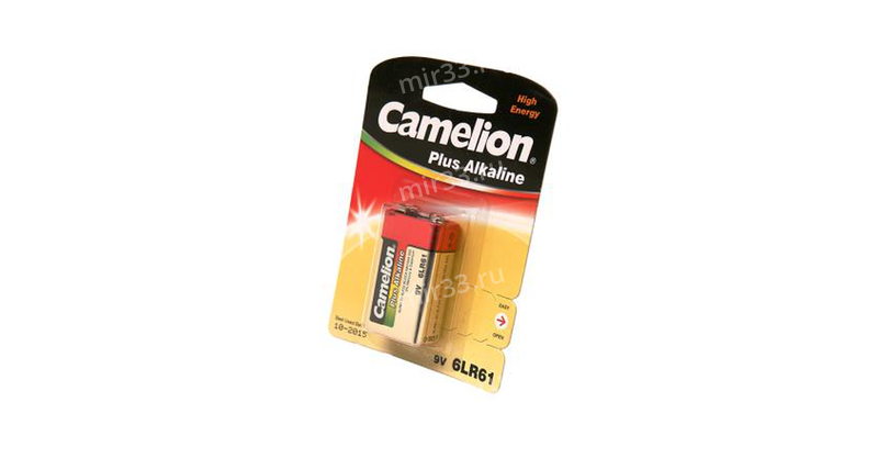Батарейка Крона Camelion 6LR61-1BL, Plus Alkaline, 9В, (1/12/192)