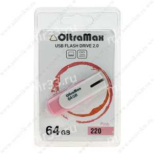 Флеш-накопитель 64Gb OltraMax 220, USB 2.0, пластик, розовый