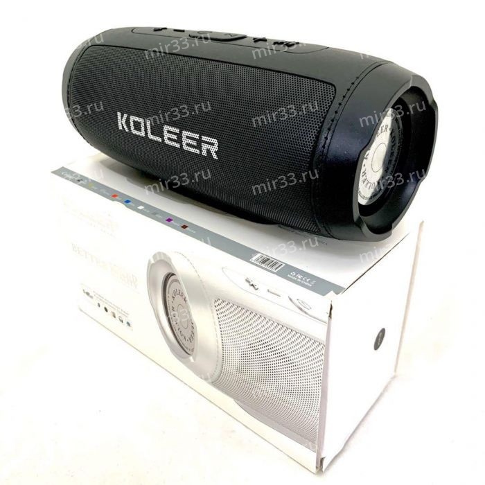 Портативная колонка Koleer, S1000, Bluetooth, AUX, TF, USB , цвет: чёрный