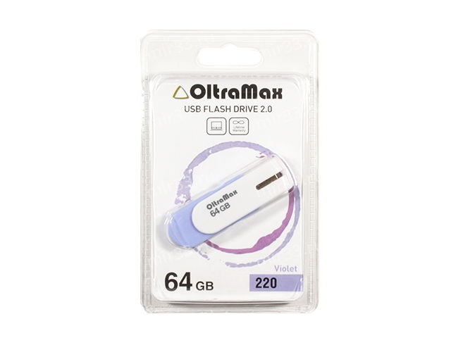 Флеш-накопитель 64Gb OltraMax 220, USB 2.0, пластик, фиолетовый