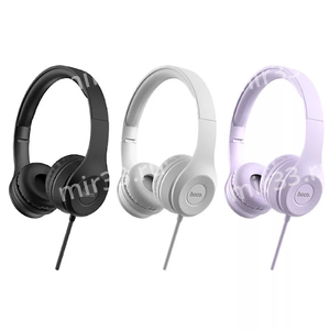 Наушники полноразмерные HOCO W21, Graceful, микрофон, кнопка ответа, кабель 1.2м, цвет: фиолетовый