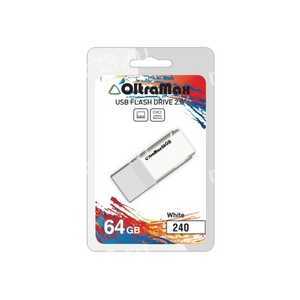 Флеш-накопитель 64Gb OltraMax 240, USB 2.0, пластик, белый