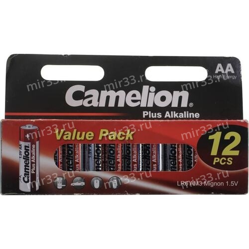 Батарейка AA Camelion LR06-12Box Plus Alkaline, 1.5В, (12/288/576)