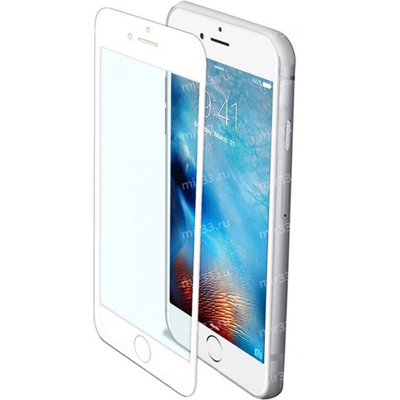 Стекло защитное для iPhone 7/8 Plus, цвет: белый