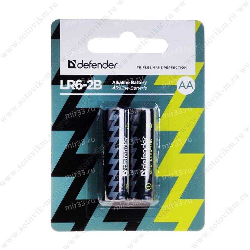 Батарейка AA Defender LR06-2BL, 1.5В, (2/24/144)
