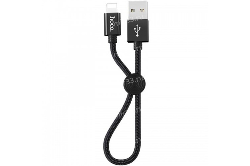 Кабель USB - Type-C HOCO X35 Premium, 0.25м, круглый, 3,0А, ткань, цвет: чёрный