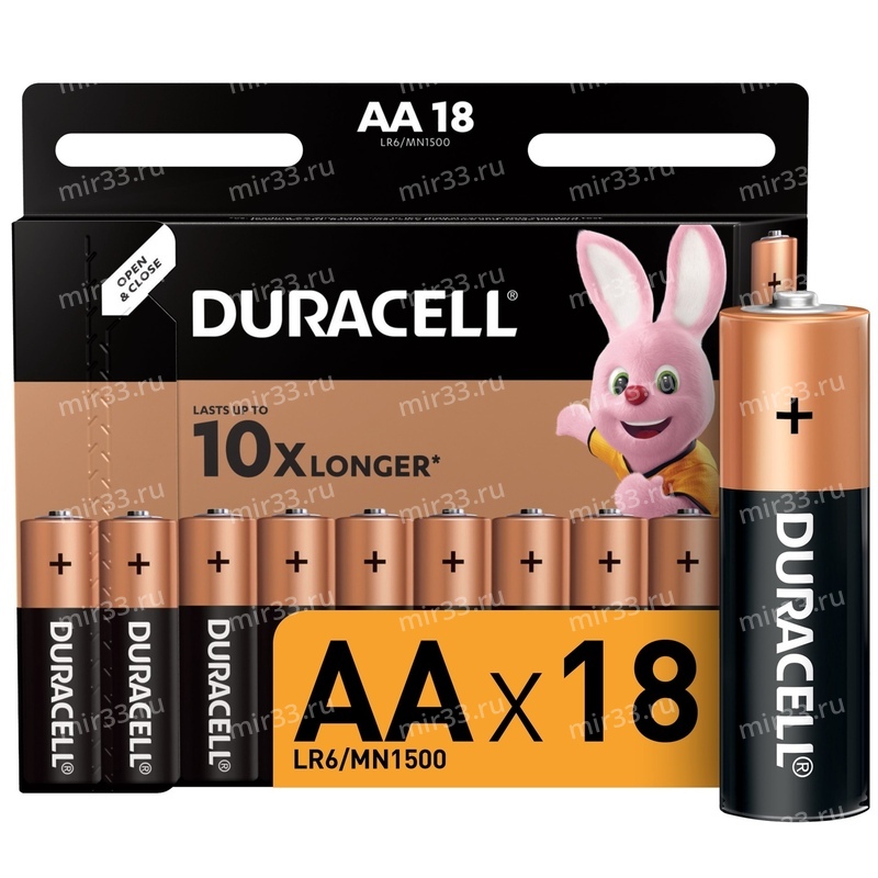 Батарейка AA Duracell LR06-18BL, (18/180/23940)