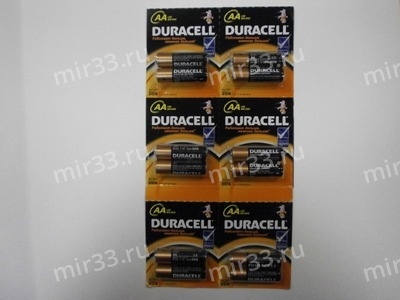Батарейка AA Duracell LR06-2BL Basic, (планшет из 6 упаковок по 2 шт. Отрывные)