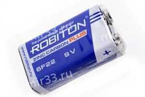 Батарея ROBITON PLUS R-6F22-SR1 6F22 9V SR1, опт.упак. 10 шт