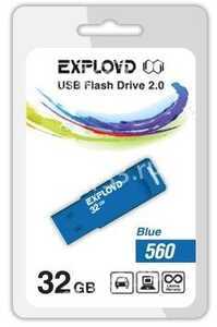 Флеш-накопитель 32Gb Exployd 560, USB 2.0, пластик, синий