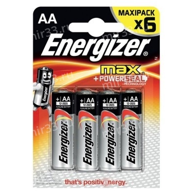 Батарейка AA Energizer LR06-4BL MAX+Power Seal, (4/96)