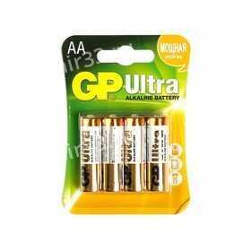 Батарейка AA GP LR06-4BL Ultra, 1.5A, (4/40/160), (арт.GP 15AU-CR4 Ultra 40/160)