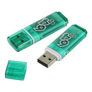 Флеш-накопитель 64Gb SmartBuy Glossy series, USB 2.0, пластик, зелёный