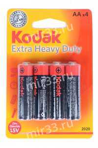 Батарейка AA Kodak R06-4BL Heavy Duty, 1.5B, (4/80/400), (арт.Б0005119)