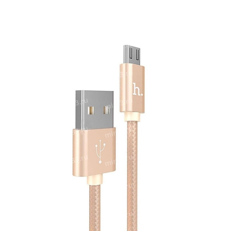 Кабель USB - микро USB FaisON FX2 LINE, 1.0м, круглый, 2.1A, ткань, цвет: золотой