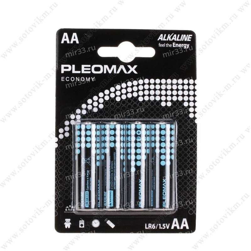 Батарейка AA Samsung Pleomax LR06-4BL Economy, 1.5A, (4/40/400)