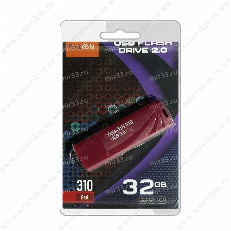 Флеш-накопитель 32Gb FaisON 310, USB 2.0, пластик, чёрный