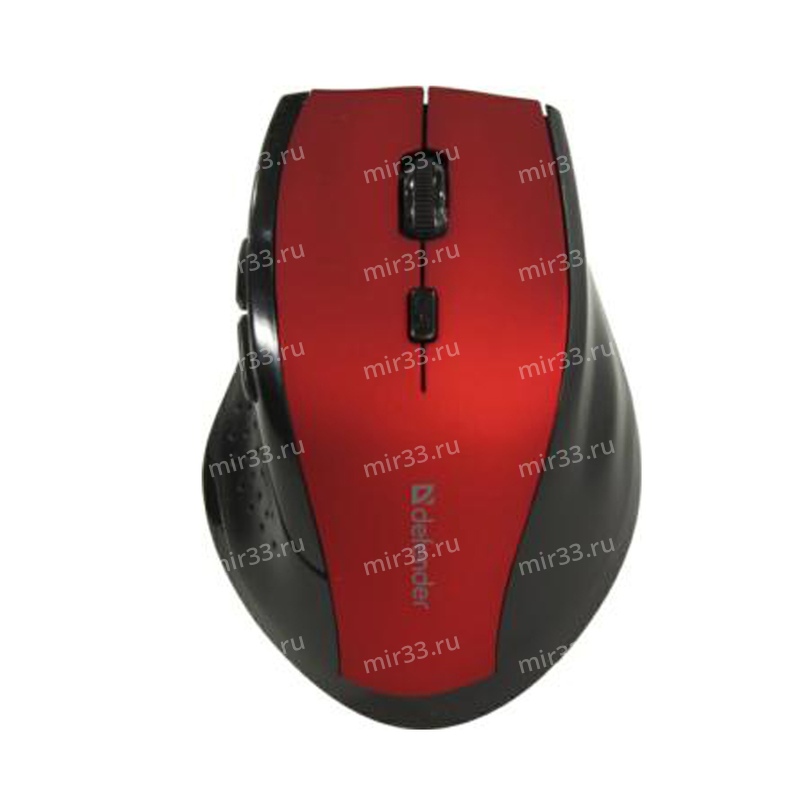 Мышь беспроводная Defender, MM-365, Accura, 1600 DPI, оптическая, USB, 6 кнопок, цвет: красный