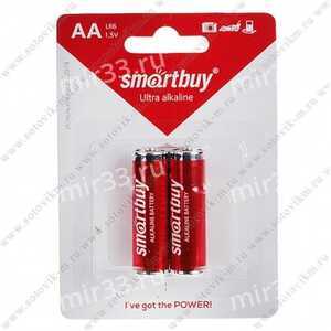 Батарейка AA SmartBuy LR06-2BL, 1.5В, (2/24/240)