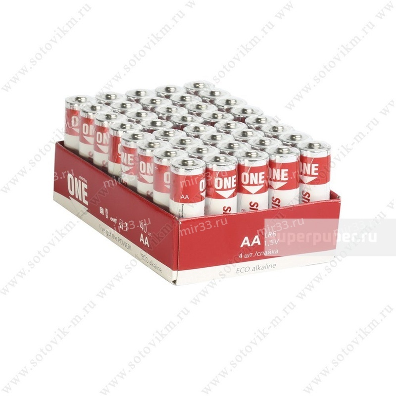 Батарейка AA SmartBuy LR06-40BOX ONE BULK ECO, 1.5B, (40/720), (арт.SOBA-2A40S-Eco)