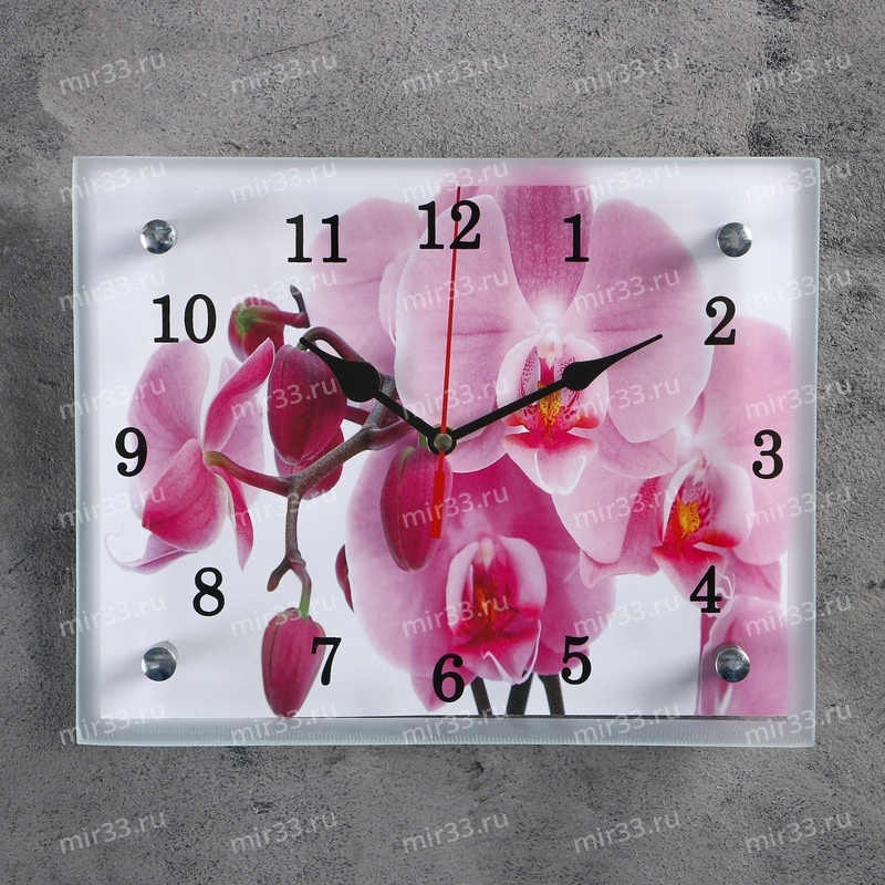 Часы настенные, серия: Цветы, Орхидея ,20х25 см, микс 1251847