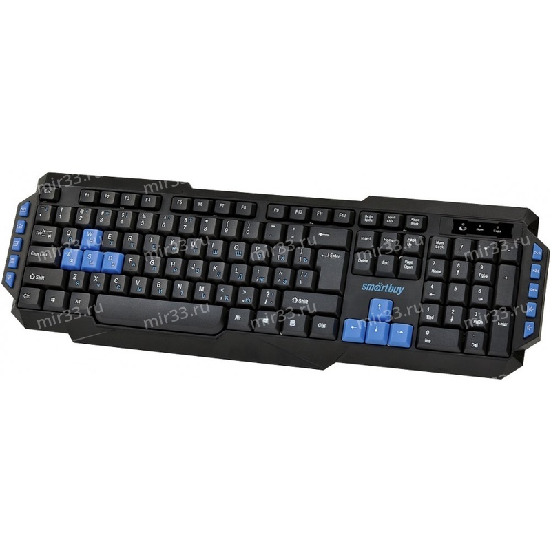 Клавиатура беспроводная SmartBuy, ONE, SBK-231AG-K, мультимедийная, мембранная, USB, цвет: чёрный, (