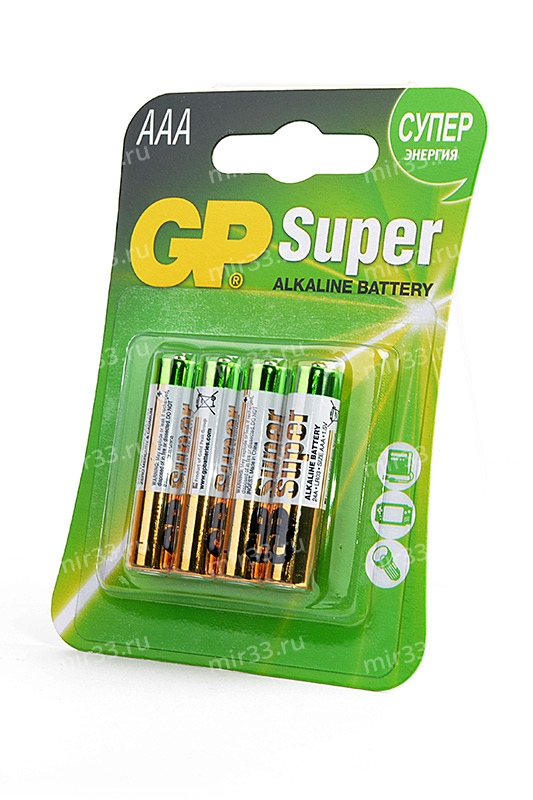 Элемент питания GP Super GP24A-2CR4 LR03 BL4