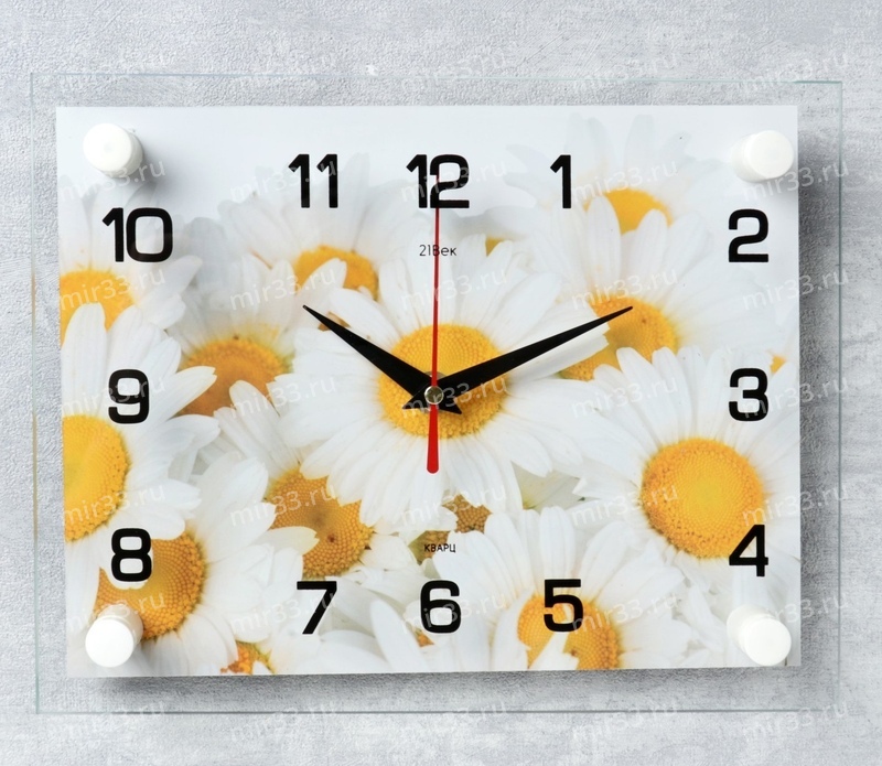 Часы настенные, серия: Цветы, Ромашки , 20х26 см микс 2267864
